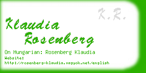 klaudia rosenberg business card